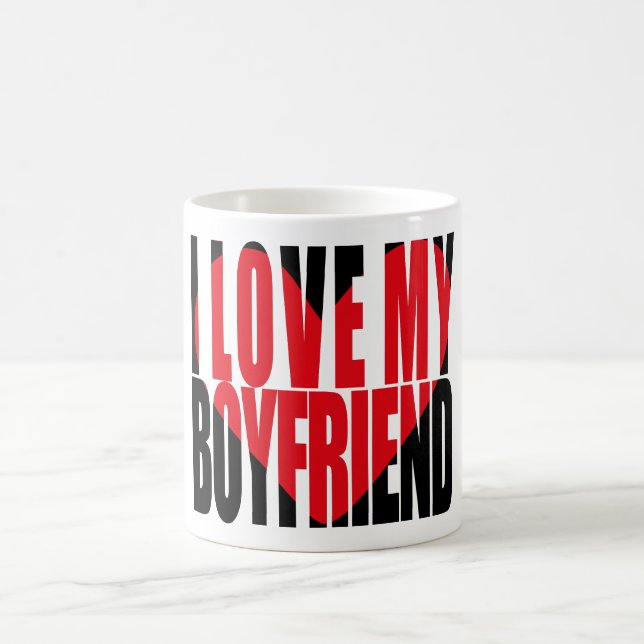 I Love My Boyfriend Heart Typography Coffee Mug (Center)