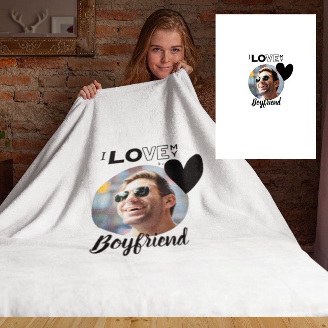 I Love My BOYFRIEND Husband DAD Grandpa Brother Fleece Blanket (Creator Uploaded)