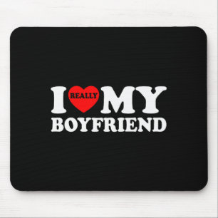 I Love My Boyfriend I Heart Bf Funny Couple Valent Mouse Pad