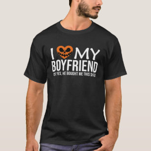 I Love My Boyfriend I Heart My BF  Halloween Coupl T-Shirt