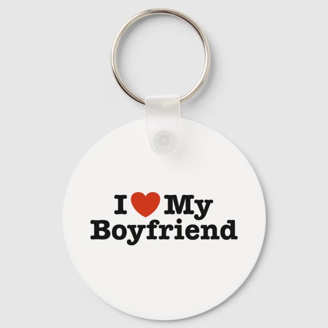 I Love My Boyfriend Key Ring (Front)