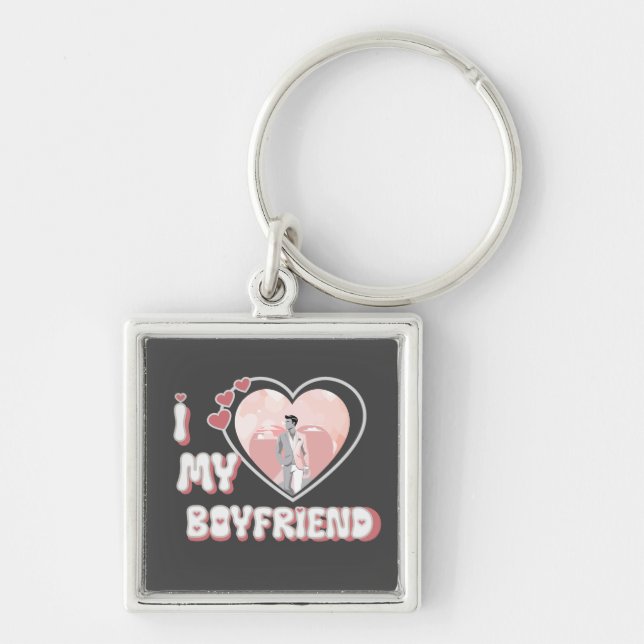 I love my boyfriend key ring (Front)