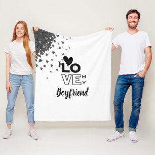 I Love My BOYFRIEND - Modern personalised Custom Fleece Blanket