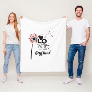 I Love My BOYFRIEND - Modern personalised Custom Fleece Blanket