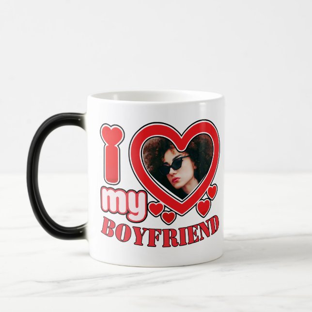 I Love My Boyfriend Personalised Magic Mug (Left)