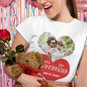 I love my boyfriend personalised photo heart T-Shirt