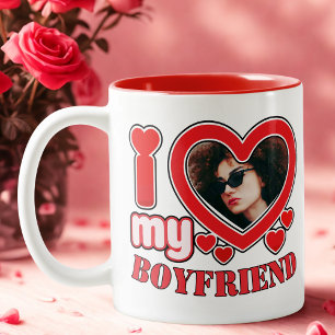 I Love My Boyfriend Personalised Two-Tone Coffee Mug