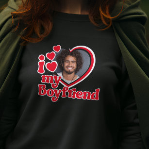 I Love My Boyfriend Photo Black Sweatshirt