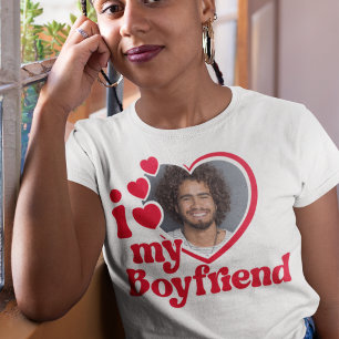 I Love My Boyfriend Photo Custom T-Shirt
