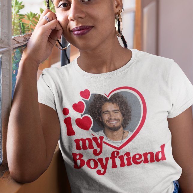 I Love My Boyfriend Photo Custom  T-Shirt (Creator Uploaded)