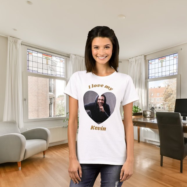 I love my boyfriend photo name T-Shirt (Creator Uploaded)