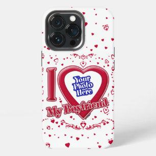 I Love My Boyfriend Photo Red Hearts iPhone 13 Pro Case