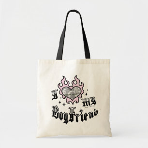 I Love My Boyfriend - Pink - DingusDesign  Tote Bag