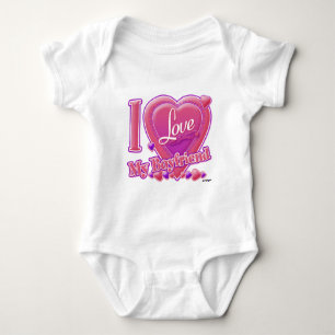 I Love My Boyfriend pink/purple - hearts Baby Bodysuit
