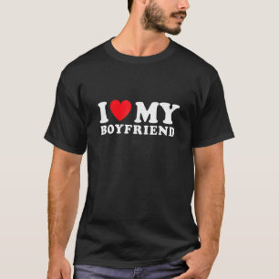 I Love My Boyfriend Red Heart Love BF Men Women T-Shirt