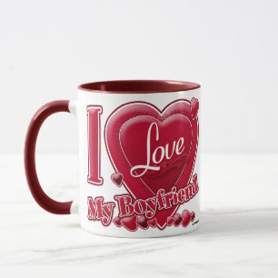 I Love My Boyfriend red - heart Mug