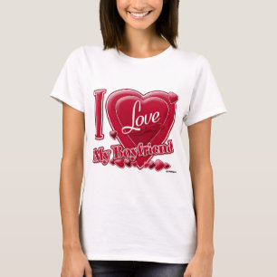I Love My Boyfriend red - heart T-Shirt