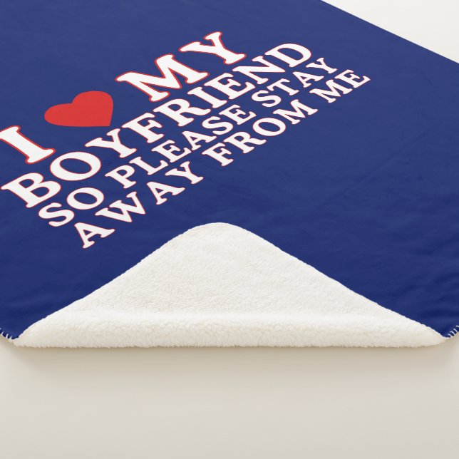 I Love My Boyfriend Valentine's Day Sherpa Blanket (3/4)