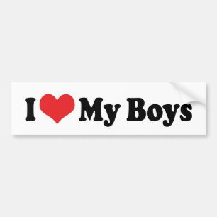 I Love My Boys Bumper Sticker