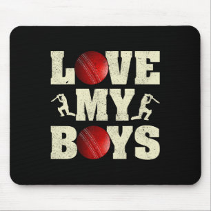 I Love My Boys Cricket Funny Father's Day Cricket  Mouse Pad