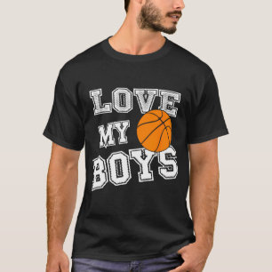 I Love My Boys Mum Dad Basketball Parent-Basketbal T-Shirt
