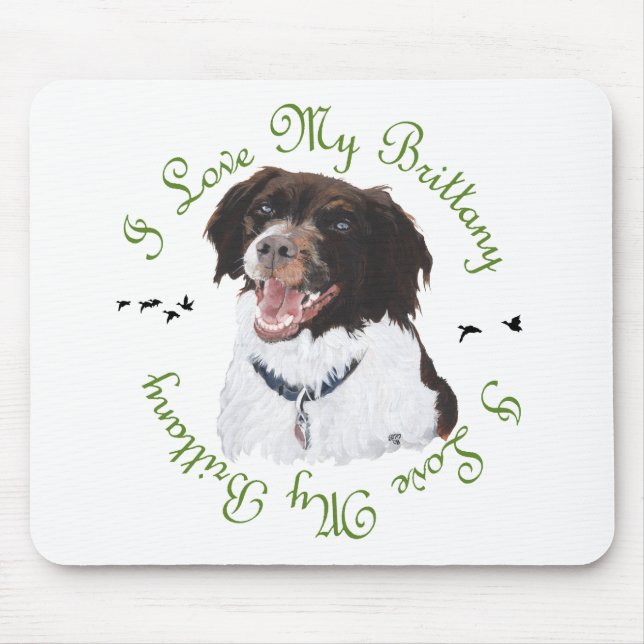 I Love My Brittany Mouse Pad (Front)