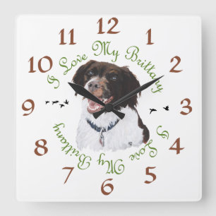 I Love My Brittany Square Wall Clock