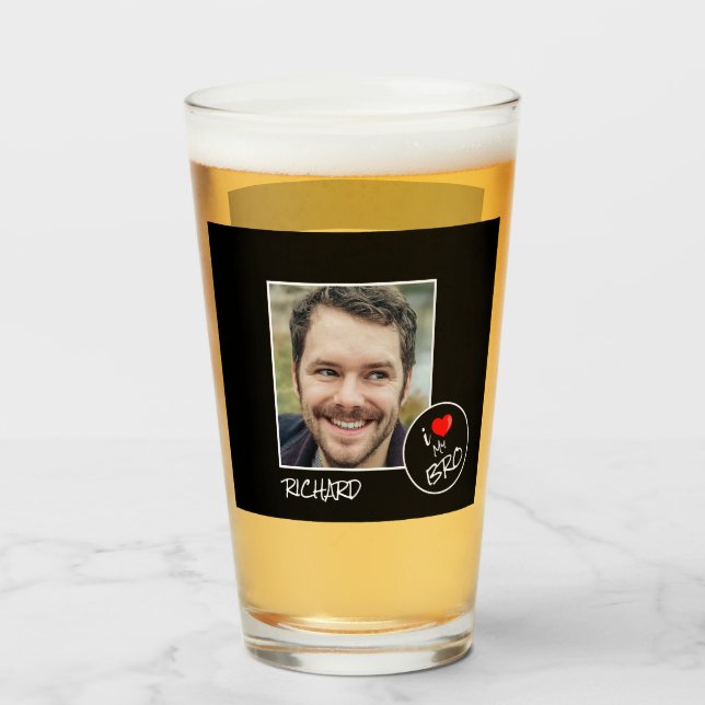 I Love My Bro, Custom Photo – Personalised Glass (Front Filled)