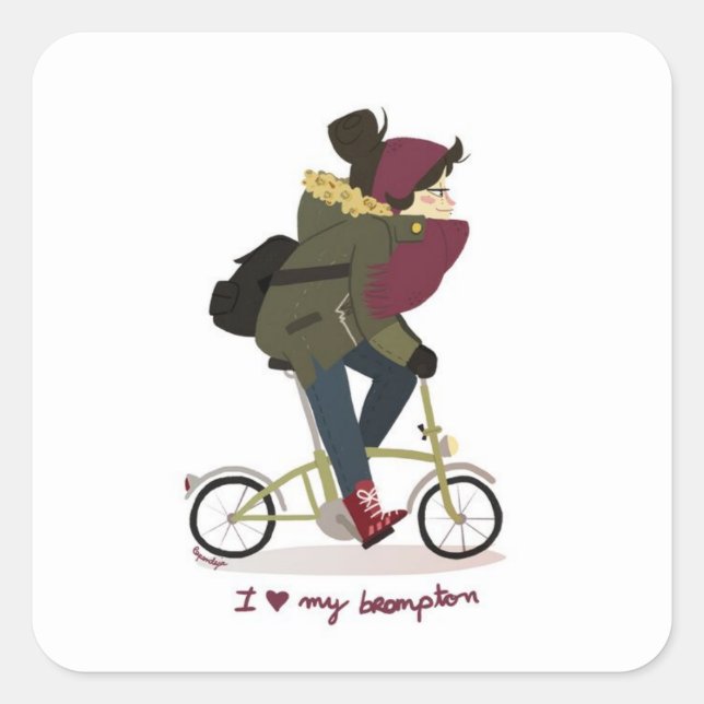 I Love My Brompton Sticker! Help Kids in Need! Square Sticker (Front)