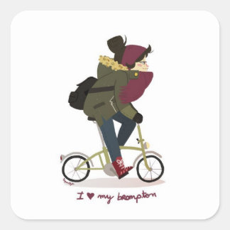 I Love My Brompton Sticker! Help Kids in Need! Square Sticker