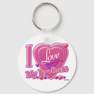 I Love My Brothers pink/purple - heart Key Ring