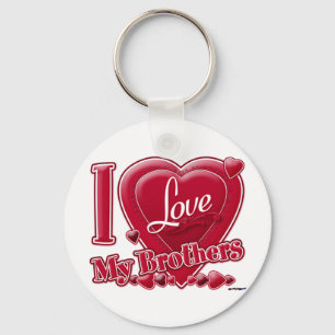 I Love My Brothers red - heart Key Ring