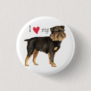 I Love my Brussels Griffon 3 Cm Round Badge