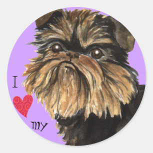 I Love my Brussels Griffon Classic Round Sticker