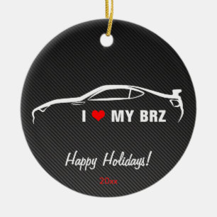I Love My BRZ Ceramic Ornament