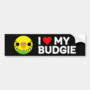 I LOVE MY BUDGIE – normal female Bumper Sticker