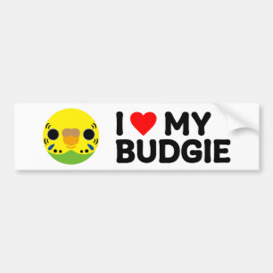 I LOVE MY BUDGIE – normal female Bumper Sticker