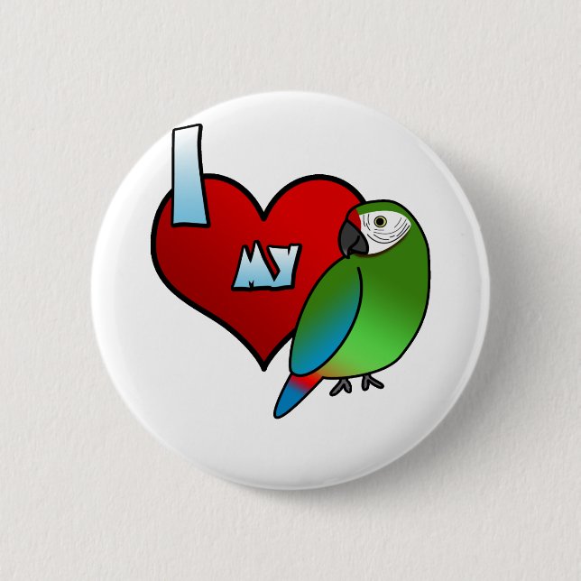 I Love my Buffon's Macaw 6 Cm Round Badge (Front)