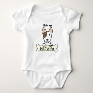 I Love My Bull Terrier Baby Bodysuit