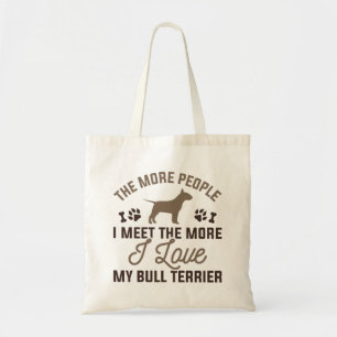 I Love My Bull Terrier Tote Bag