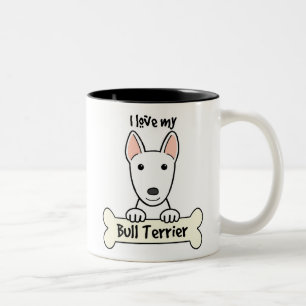 I Love My Bull Terrier Two-Tone Coffee Mug