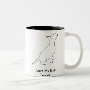 I Love My Bull terrier Two-Tone Coffee Mug