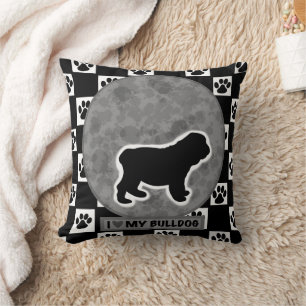 I Love My Bulldog Cushion