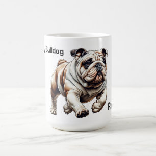 I Love My Bulldog with Name Coffee Mug