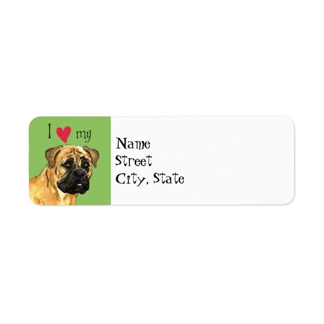 I Love my Bullmastiff Return Address Label (Front)