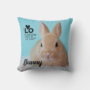 I Love My Bunny PHOTO Gift for House Rabbit Owners Cushion