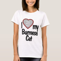 I Love My  Burmese Cat - Cute Heart Photo Frame