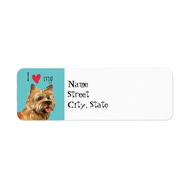 I Love my Cairn Terrier Return Address Label (Front)
