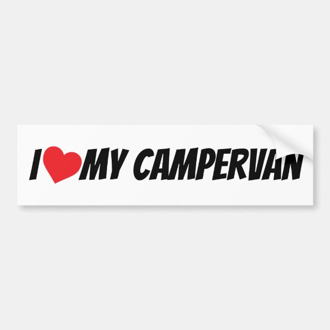 I Love My Campervan Big Red Love Heart Bumper Sticker (Front)