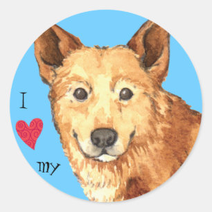 I Love my Canaan Dog Classic Round Sticker